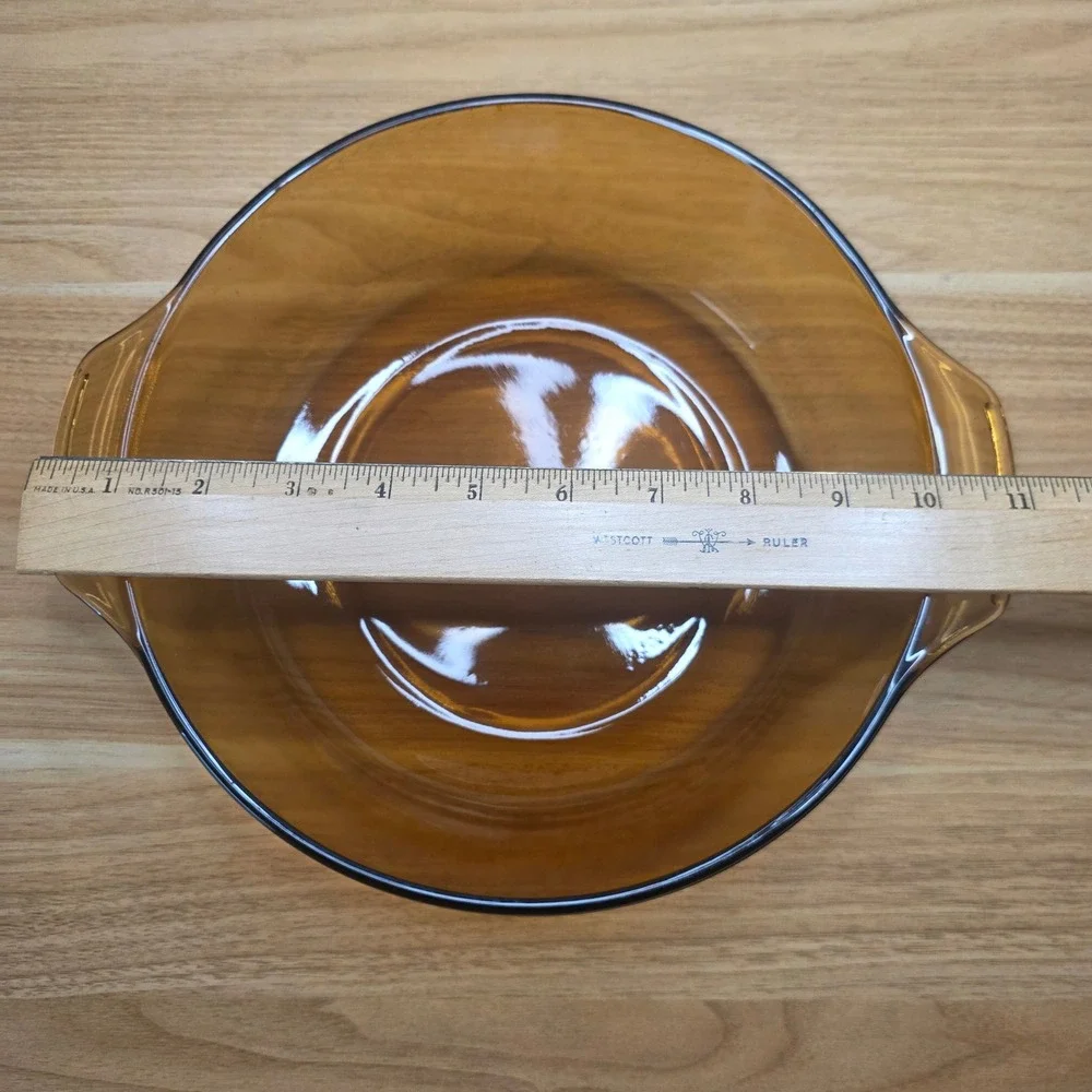 Anchor Hocking Amber Glass Bakeware Set 2Qt Casserole 9in Pie Plate Vintage